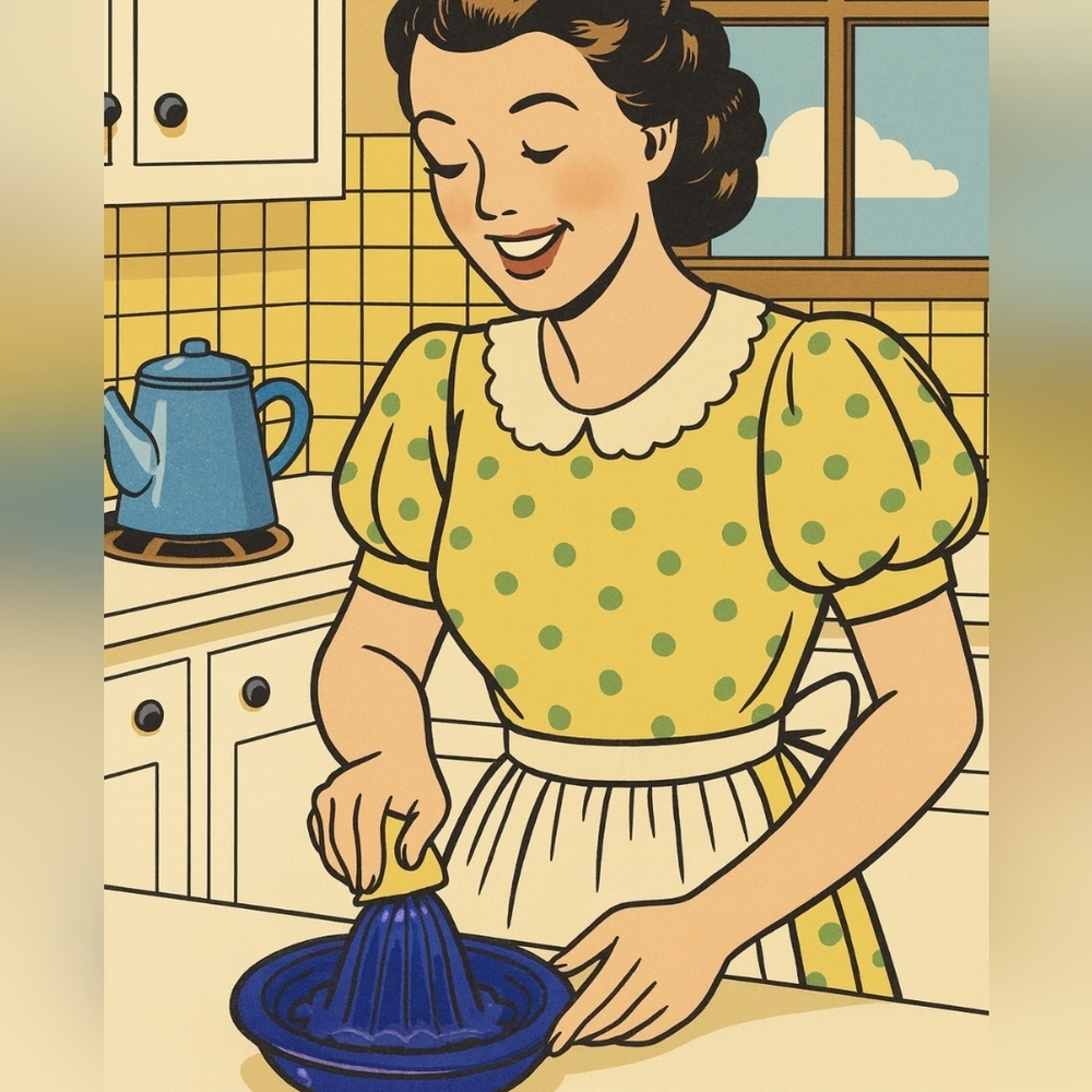 Vintage Cobalt Blue Ribbed Glass Juicer – Lemon Lime Press